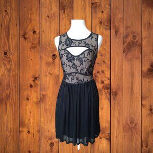 UP By ULTRA PINK Women's Small Fit & Flare Cut Out Black Dress Sleeveless